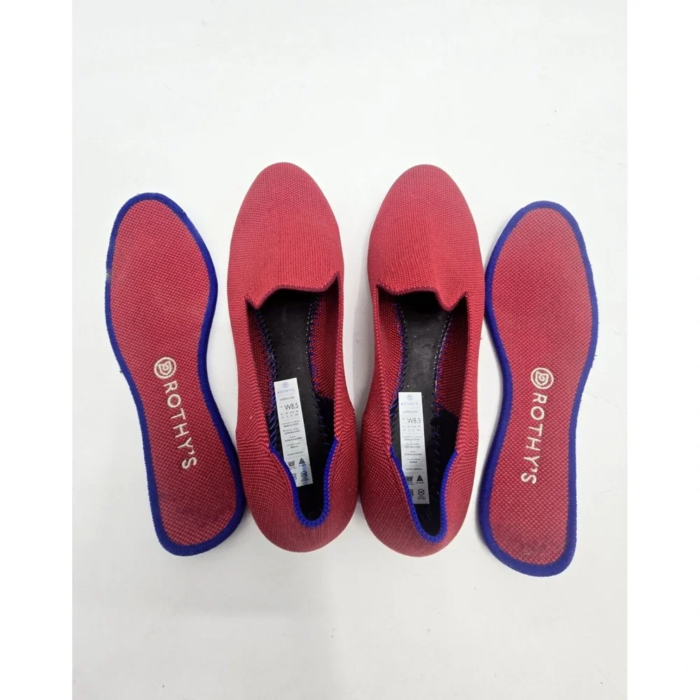 Rothys The Loafer Women's Size 8.5 US Dark Red Round Toe Slip on Flat Shoes - Picture 10 of 12